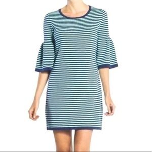 Sail to Sable NWT bell sleeve aqua and navy dress